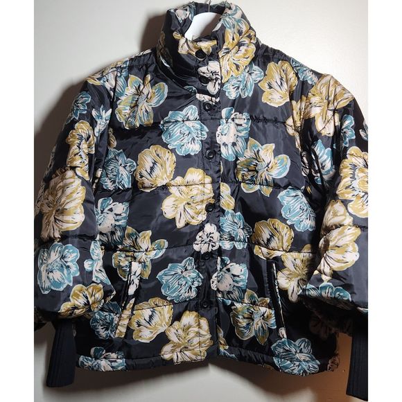 JACKET, NEW Anthropologie Floral Printed Puffer Jacket, Size Small - Picture 2 of 15